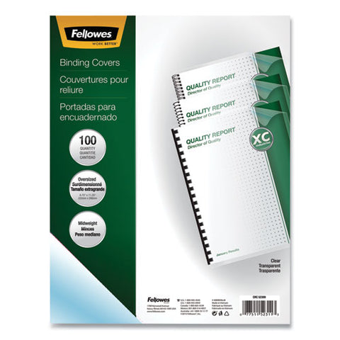 Crystals Transparent Presentation Covers For Binding Systems, Clear, With Round Corners, 11.25 X 8.75, Unpunched, 100/pack