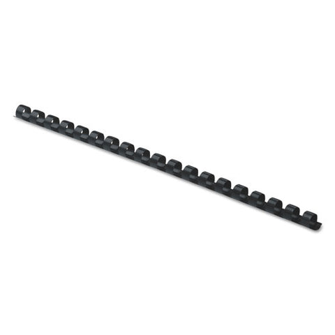 Plastic Comb Bindings, 1/4" Diameter, 20 Sheet Capacity, Black, 25/pack