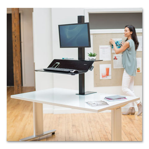 Lotus Ve Sit-stand Workstation, 29" X 28.5" X 27.5" To 42.5", Black