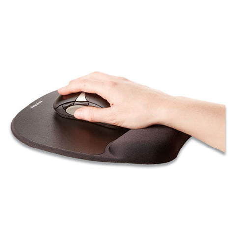 Memory Foam Mouse Pad With Wrist Rest, 7.93 X 9.25, Black