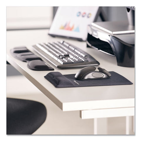 Ergonomic Memory Foam Wrist Rest With Attached Mouse Pad, 8.25 X 9.87, Black