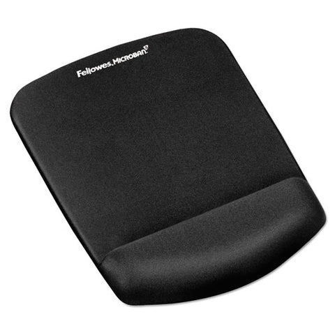 Plushtouch Mouse Pad With Wrist Rest, 7.25 X 9.37, Black