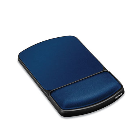 Gel Mouse Pad With Wrist Rest, 6.25 X 10.12, Black/sapphire