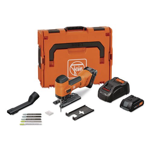 18v F-iron Jig 26 As Cordless Jigsaw Kit For Metal/wood With 2 Batteries (4 Ah), 3,000 Spm, -45 To +45 Degree Bevel Range