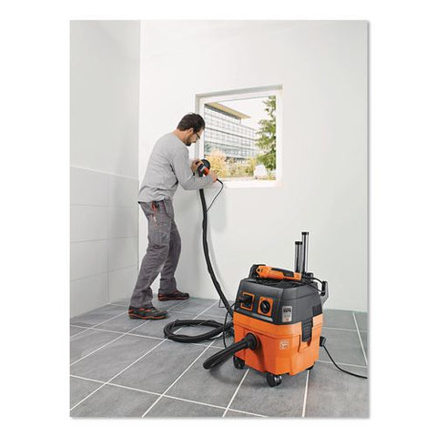 Turbo I Pro Set Hepa Wet/dry Dust Extractor Vacuum, 5.8 Gal Tank Capacity, Orange/black