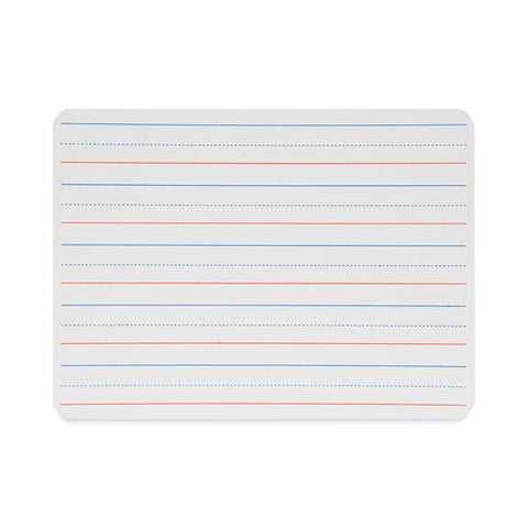 Magnetic Two-sided Red/blue Ruled Dry Erase Board, 12" X 9", White Surface, 12/pack