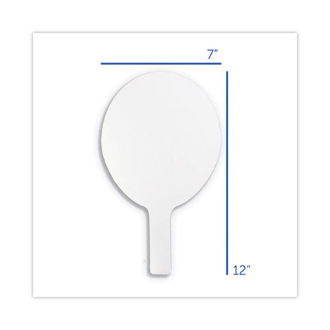 Dry Erase Paddle, 12" X 7", White Surface, 12/pack