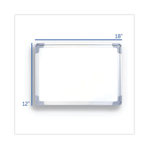 Dual-sided Desktop Dry Erase Board, 18" X 12", White Surface, Satin Aluminum Frame