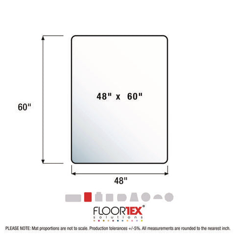 Cleartex Ultimat Chair Mat For High Pile Carpets, 60" W X 48" L, Clear