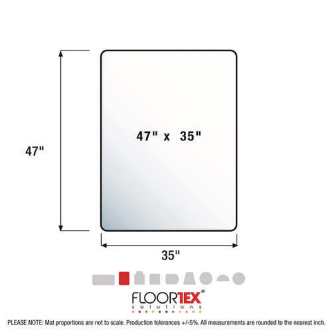 Cleartex Ultimat Polycarbonate Chair Mat For Low/medium Pile Carpet, 35" W X 47" L, Clear