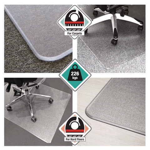 Cleartex Megamat Heavy-duty Polycarbonate Mat For Hard Floor/all Carpet, 46 X 53, Clear