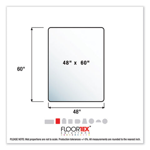 Cleartex Ultimat Polycarbonate Chair Mat For High Pile Carpets, 60" W X 48" L, Clear