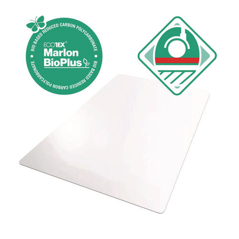 Ecotex Marlon Bioplus Rectangular Polycarbonate Chair Mat For Hard Floors, Rectangular, 29" W X 47" L, Clear