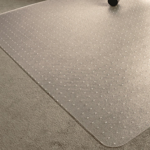 Ecotex Marlon Bioplus Polycarbonate Chair Mat For Low To Medium Pile Carpeted Floors, Rectangular, 45" X 53", Clear