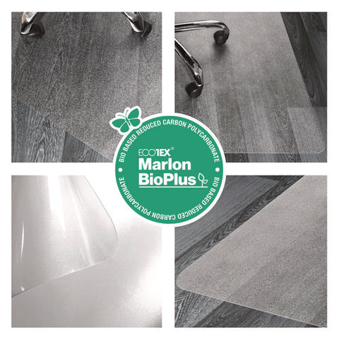 Ecotex Marlon Bioplus Rectangular Polycarbonate Chair Mat For Hard Floors, Rectangular, 46" X 60", Clear