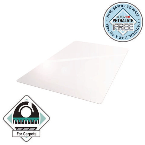 Cleartex Advantagemat Phthalate Free Pvc Chair Mat For Low Pile Carpets, 48" W X 60" L, Clear