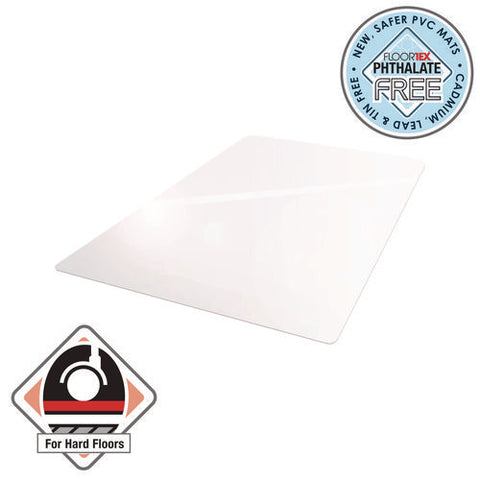 Cleartex Advantagemat Phthalate Free Pvc Chair Mat For Hard Floors, 53" W X 45" L, Clear