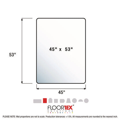 Cleartex Advantagemat Phthalate Free Pvc Chair Mat For Hard Floors, 53" W X 45" L, Clear