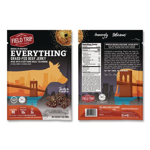 Everything Bagel Beef Jerky, 1 Oz Bag, 12/box