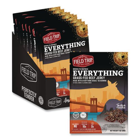 Everything Bagel Beef Jerky, 1 Oz Bag, 12/box