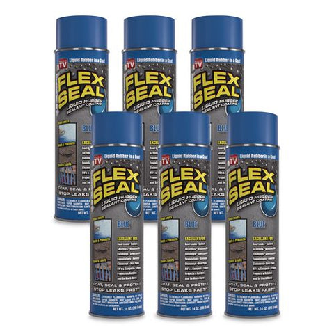 Flex Seal Liquid Rubber Sealant Coating Aerosol, 14 Oz Aerosol Can, Dries Blue, 6/carton