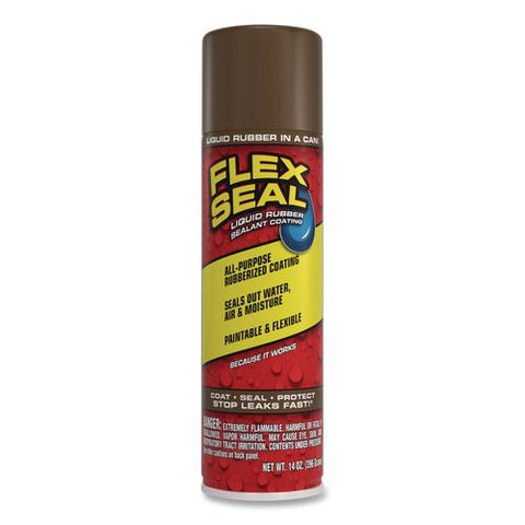 Flex Seal Liquid Rubber Sealant Coating Aerosol, 14 Oz Aerosol Can, Dries Brown, 6/carton