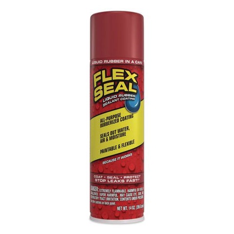 Flex Seal Liquid Rubber Sealant Coating Aerosol, 14 Oz Aerosol Can, Dries Red, 6/carton