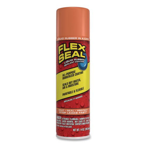 Flex Seal Liquid Rubber Sealant Coating Aerosol, 14 Oz Aerosol Can, Dries Terra Cotta, 6/carton