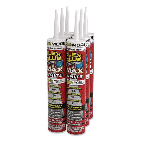 Flex Glue Max, 28 Oz, Dries White, 6/carton