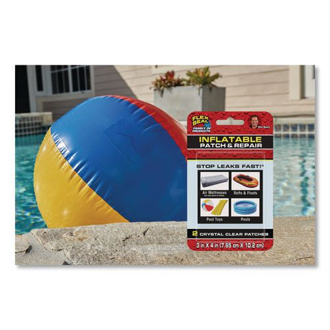 Flex Seal Inflatable Patch And Repair, 3" X 4", Clear, 8/carton