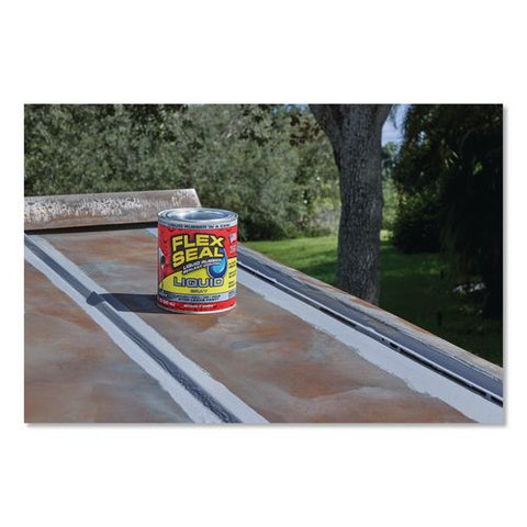 Flex Seal Liquid Rubber Sealant Coating Liquid, 32 Oz Can, Dries Gray, 6/carton