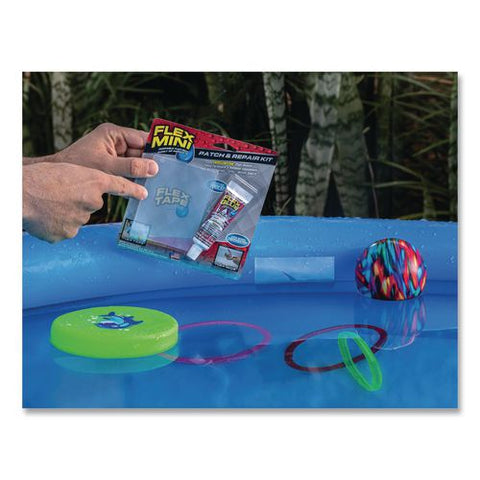 Pool Patch And Repair Kit, Flex Glue Mini Clear 0.6 Oz Tube And (2) Flex Tape Mini Clear Patches 3" X 4", 12/carton