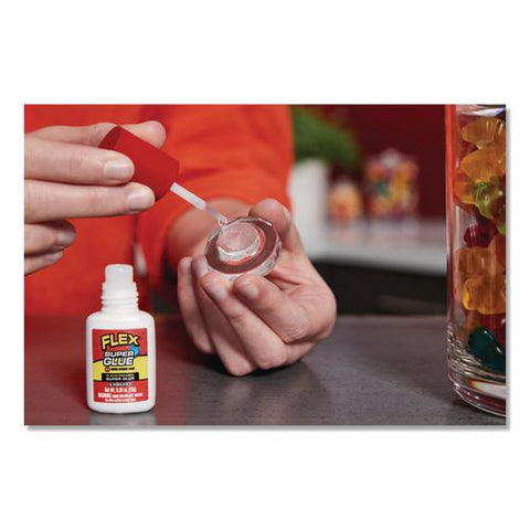 Flex Super Glue, Precision Brush, Liquid, 0.5 Oz, Dries Clear, 8/carton
