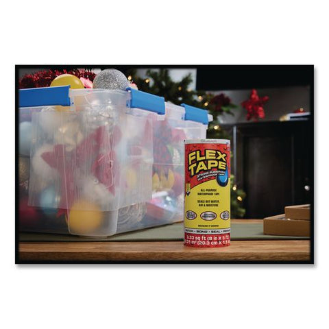 Flex Tape Strong Rubberized Waterproof Tape, 4" Core, 39 Mil Thick, 8" X 5 Ft, Clear, 4/carton