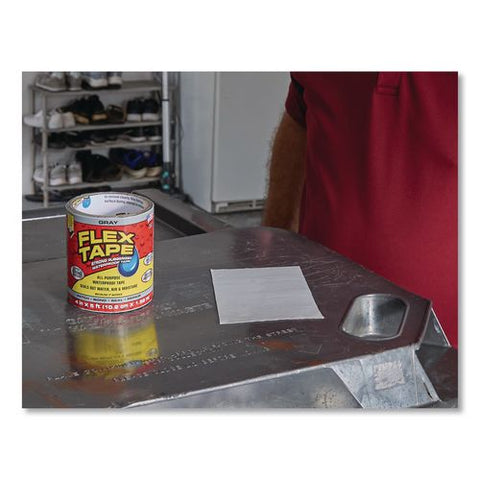 Flex Tape Strong Rubberized Waterproof Tape, 4" Core, 39 Mil Thick, 8" X 5 Ft, Gray, 4/carton