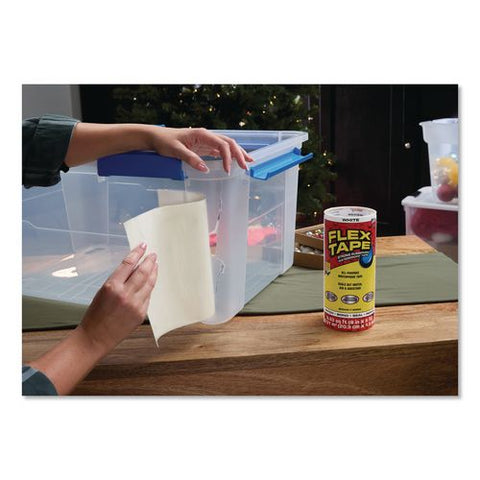 Flex Tape Strong Rubberized Waterproof Tape, 4" Core, 39 Mil Thick, 8" X 5 Ft, White, 4/carton