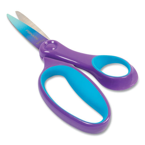 Big Kid Ombre Scissors, Pointed Tip, 7.5" Long, 3.5" Cut Length, Straight Purple/turquoise Handle
