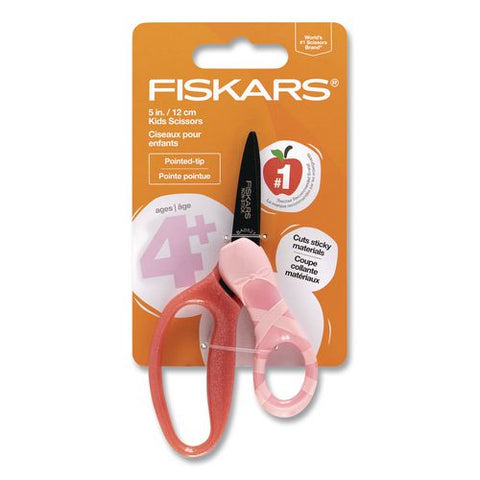 Mvp Dance Kid's Scissors, Pointed Tip, 5" Long, Straignt Pink Handle