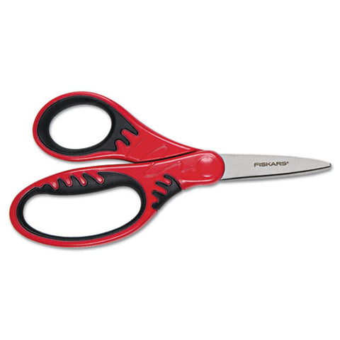 Kids Softgrip Scissors, Right Handed, Rounded Tip, 5" Long, 1.75" Cut Length, Straight Handle, Randomly Assorted Handle Color