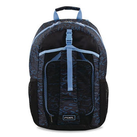 Bijoux Deluxe Backpack And Lunch Bag Bundle, 15.5" Laptop Sleeve, 12" X 8" X 18.5" And 7.5" X 4.25" X 9", Black/blue Camo