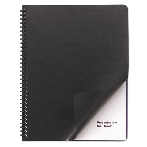 Leather-look Presentation Covers For Binding Systems, Black, 11.25 X 8.75, Unpunched, 50 Sets/pack