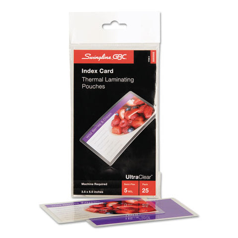 Ultraclear Thermal Laminating Pouches, 5 Mil, 5.5" X 3.5", Gloss Clear, 25/pack