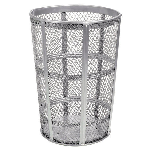 Steel Mesh Corrosion Resistant Trash Can, 48 Gal, Silver