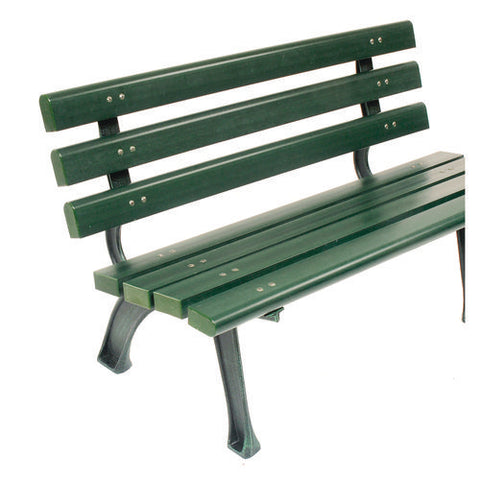 Recycled Plastic Benches With Back, 48 X 23 X 28, Green