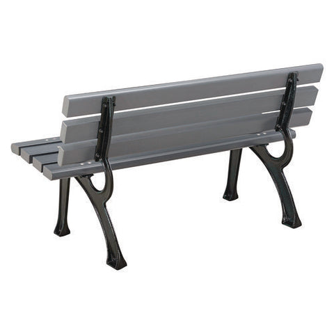 Recycled Plastic Benches With Back, 48 X 23 X 28, Gray