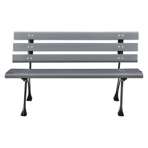 Recycled Plastic Benches With Back, 48 X 23 X 28, Gray