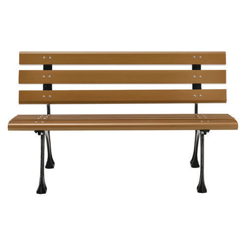 Recycled Plastic Benches With Back, 48 X 23 X 28, Tan