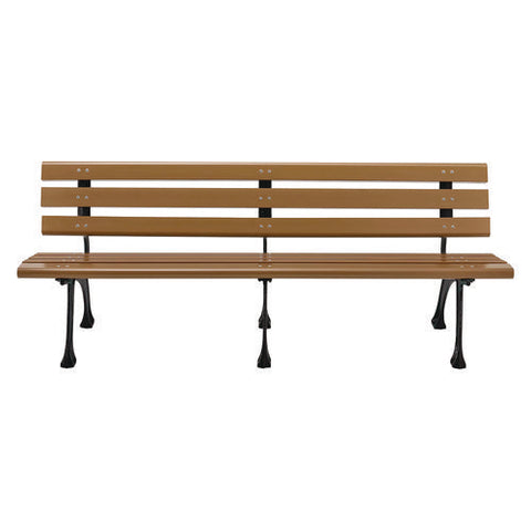 Recycled Plastic Benches With Back, 72 X 23 X 28, Tan