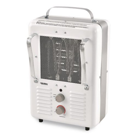 Portable Milkhouse Style Electric Heater, 1,500 W, 8 X 10.25 X 15.75, White