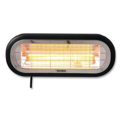 Infrared Patio Heater Low Glare, 1,500 W, 3 X 7 X 7.5, Black